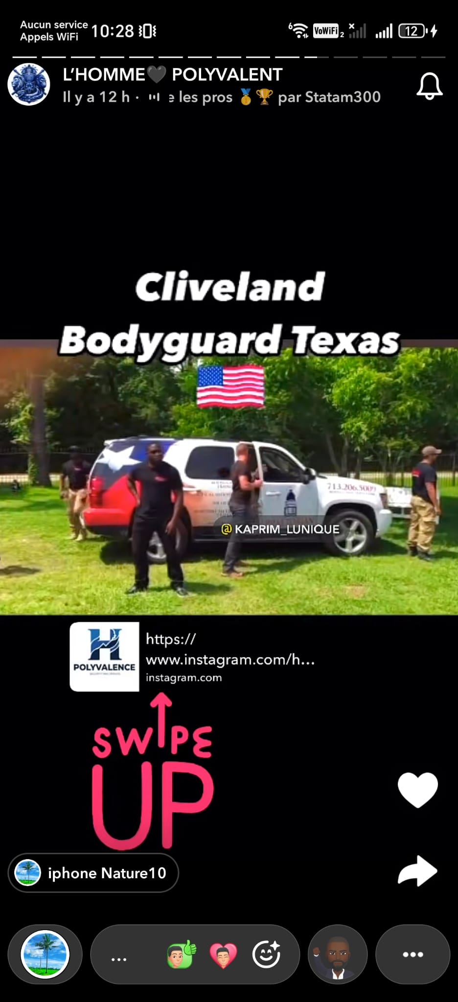 Kaprim en mission bodyguard au Texas